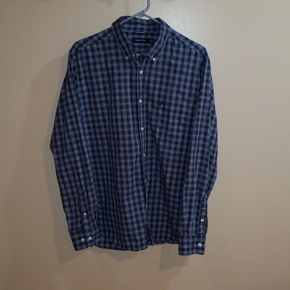 Long sleeve button down shirt.